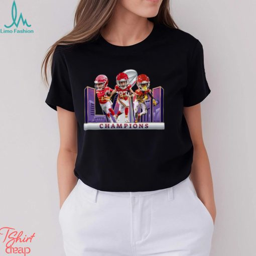 Kansas City Chiefs 2024 Super Bowl LVIII Champions Big Head Players Signatures Merch Essentials T Shirt