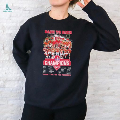 Kansas City Chiefs Back to back 2024 champions super bowl lviii thank you for the memories signatures shirt