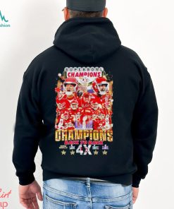 Kansas City Chiefs Super Bowl Champions back to back 4x signatures shirt