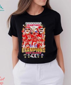 Kansas City Chiefs Super Bowl Champions back to back 4x signatures shirt