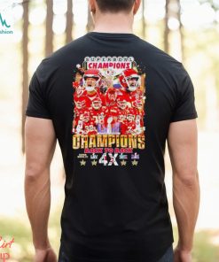 Kansas City Chiefs Super Bowl Champions back to back 4x signatures shirt