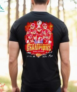 Kansas City Chiefs Super Bowl LVIII Champions back to back signatures shirt
