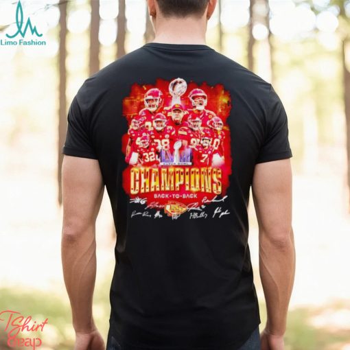 Kansas City Chiefs Super Bowl LVIII Champions back to back signatures shirt