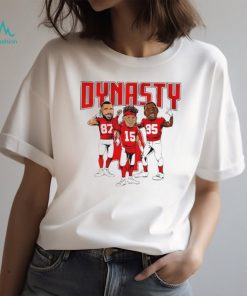 Kansas City Chiefs Travis Kelce Patrick Mahomes Chris Jones dynasty caricatures shirt