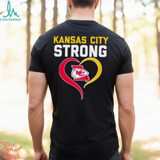 Kansas City Strong state map heart shirt