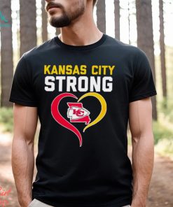 Kansas City Strong state map heart shirt