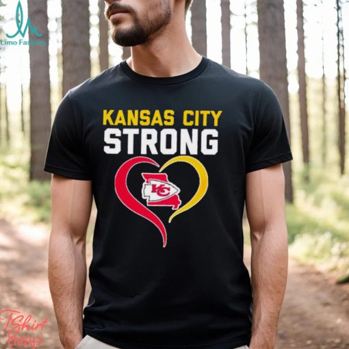 Kansas City Strong state map heart shirt