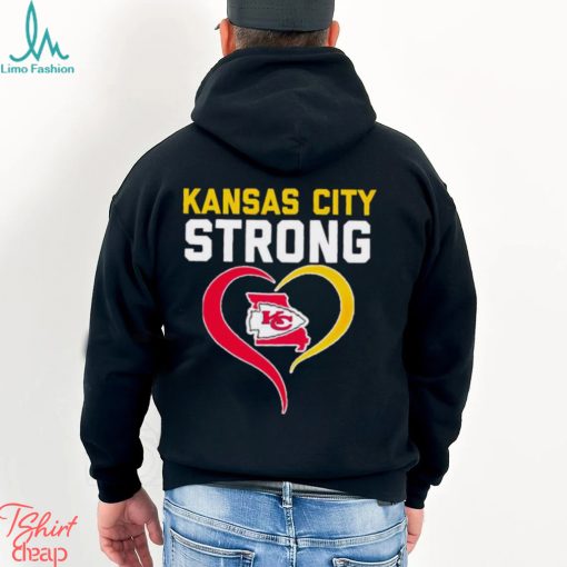 Kansas City Strong state map heart shirt