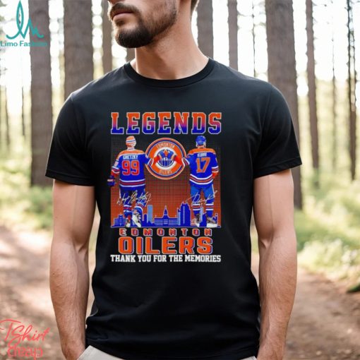 Legends Wayne Gretzky and Jari Kurri Edmonton Oilers thank you for the memories shirt