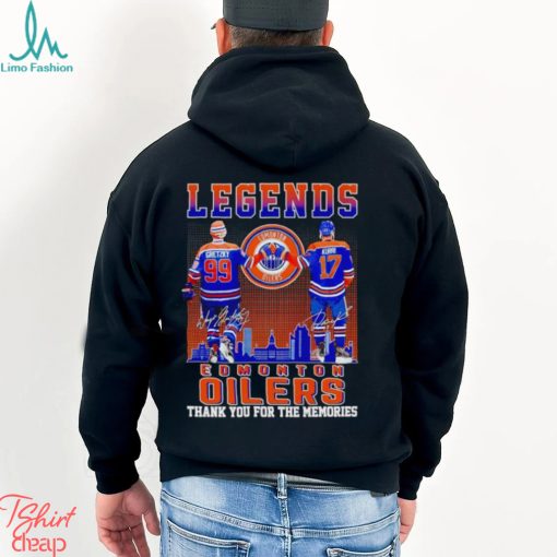 Legends Wayne Gretzky and Jari Kurri Edmonton Oilers thank you for the memories shirt