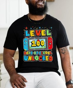 Level 100 Days Of School Unlocked Gamer Video Games Shirt