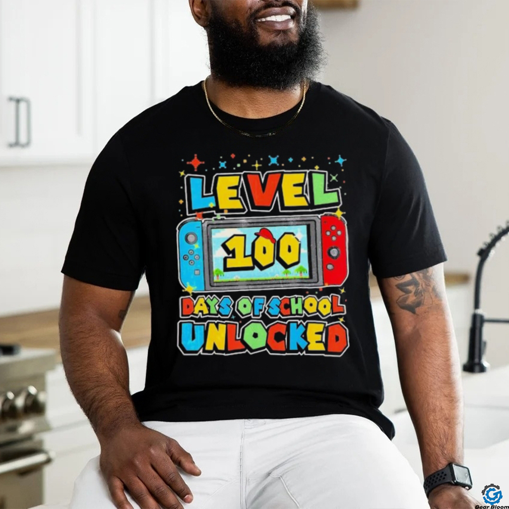 Level 100 Days Of School Unlocked Gamer Video Games Shirt Level 100 Days Of School Unlocked Gamer Video Games Shirt