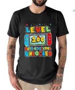 Level 100 Days Of School Unlocked Gamer Video Games Shirt