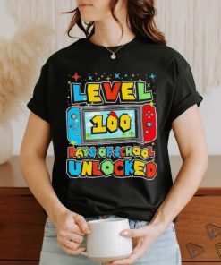 Level 100 Days Of School Unlocked Gamer Video Games Shirt