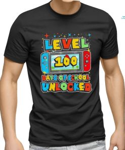 Level 100 Days Of School Unlocked Gamer Video Games Shirt