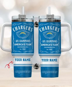 Los Angeles Chargers Personalized NFL Jack Daniel’s 40oz Stanley Tumbler