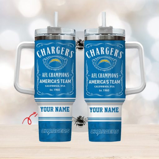 Los Angeles Chargers Personalized NFL Jack Daniel’s 40oz Stanley Tumbler