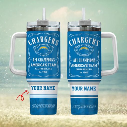 Los Angeles Chargers Personalized NFL Jack Daniel’s 40oz Stanley Tumbler