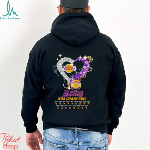 Los Angeles Lakers NBA Champions let’s go Lakers diamond heart t shirt