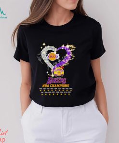 Los Angeles Lakers NBA Champions let’s go Lakers diamond heart t shirt