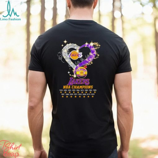 Los Angeles Lakers NBA Champions let’s go Lakers diamond heart t shirt