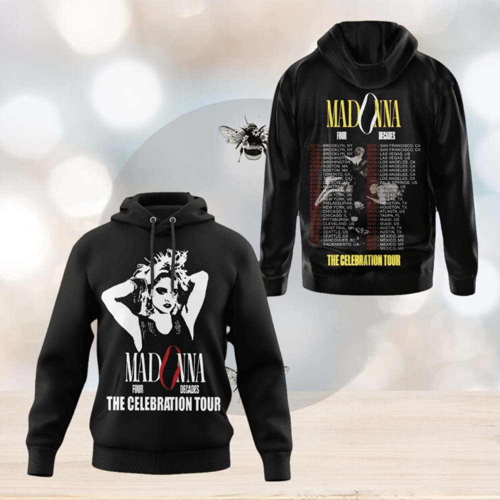 Madonna Four Decades The Celebration Tour 3D Unisex Hoodie Madonna Four Decades The Celebration Tour 3D Unisex Hoodie