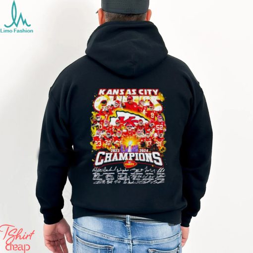 Men’s Kansas City Chiefs 2023 2024 Champions signatures shirt