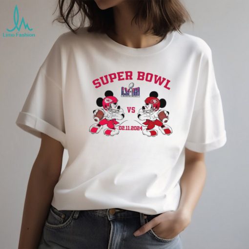 Mickey Mouse Kansas City Chiefs vs San Francisco 49ers Super Bowl LVIII shirt