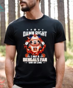 Mickey mouse damn right I am a Cincinnati Bengals fan win or lose shirt