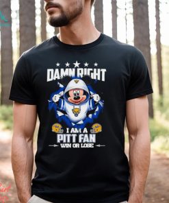 Mickey mouse damn right I am a Pittsburgh Panthers fan win or lose shirt