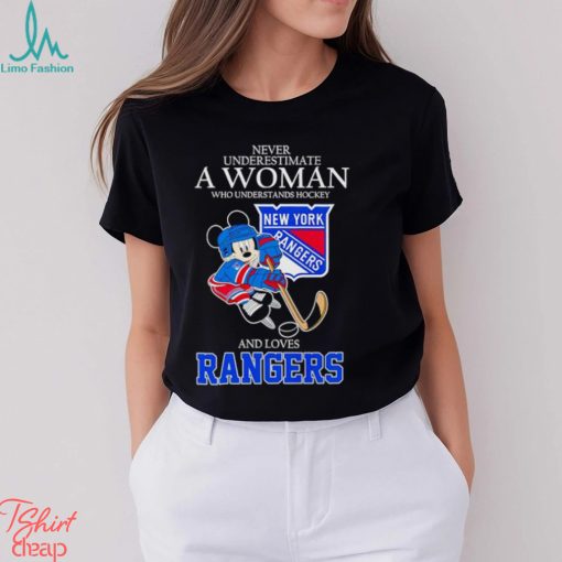 Mickey never underestimate a woman who understands hockey and loves Rangers shirt
