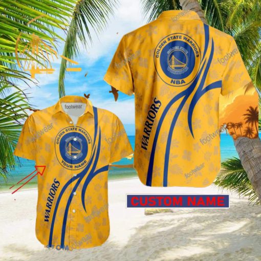 NBA Golden State Warriors Hawaiian Shirt Design Gift Fans Summer Holidays Custom Name