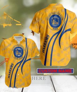 NBA Golden State Warriors Hawaiian Shirt Design Gift Fans Summer Holidays Custom Name