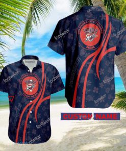 NBA Oklahoma City Thunder Hawaiian Shirt Design Gift Fans Summer Holidays Custom Name