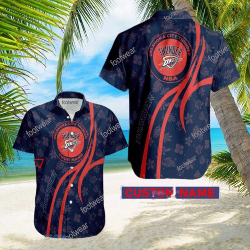 NBA Oklahoma City Thunder Hawaiian Shirt Design Gift Fans Summer Holidays Custom Name