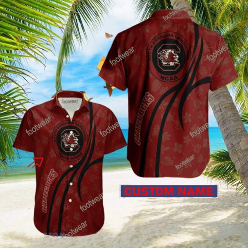 NCAA South Carolina Gamecocks Hawaiian Shirt Design Gift Fans Summer Holidays Custom Name