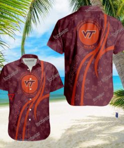 NCAA Virginia Tech Hokies Hawaiian Shirt Design Gift Fans Summer Holidays Custom Name