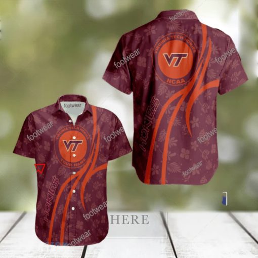 NCAA Virginia Tech Hokies Hawaiian Shirt Design Gift Fans Summer Holidays Custom Name