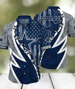 NFL Dallas CowboysHawaiian Shirt 3D Printed Graphic American Flag Print This Summer Gift For Fans