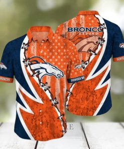 NFL Denver Broncos Hawaiian Shirt 3D Printed Graphic American Flag Print This Summer Gift For Fans