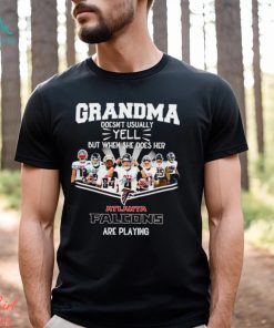 NFL Grandma Doesn’t Usually Yell But When She Does Her Atlanta Falcons Are Playing Football Team signature shirt