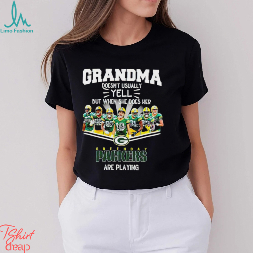 NFL Grandma Doesn’t Usually Yell But When She Does Her Green Bay Packers Are Playing Football Team signature shirt NFL Grandma Doesn’t Usually Yell But When She Does Her Green Bay Packers Are Playing Football Team signature shirt