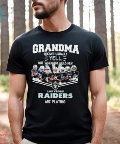 NFL Grandma Doesn’t Usually Yell But When She Does Her Las Vegas Raiders Are Playing Football Team signature shirt