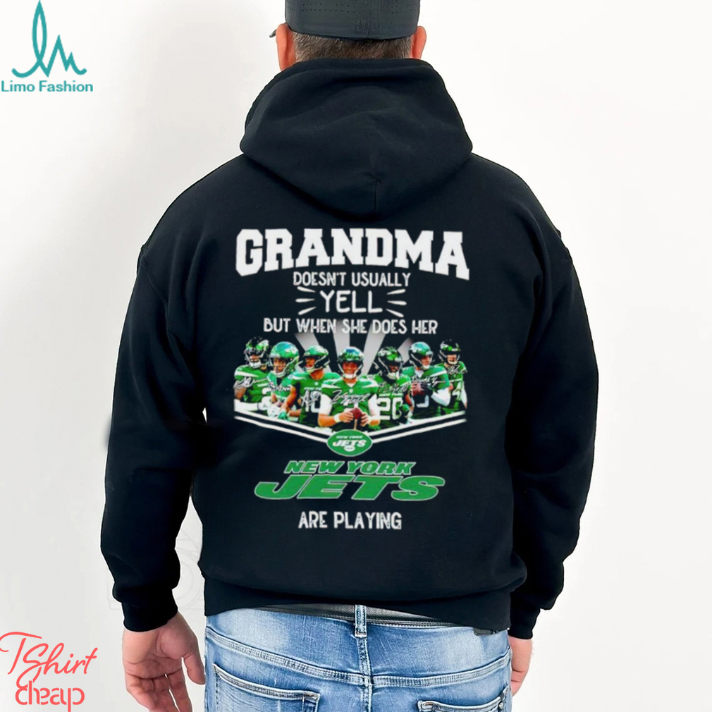 NFL Grandma Doesn’t Usually Yell But When She Does Her New York Jets Are Playing Football Team signature shirt NFL Grandma Doesn’t Usually Yell But When She Does Her New York Jets Are Playing Football Team signature shirt