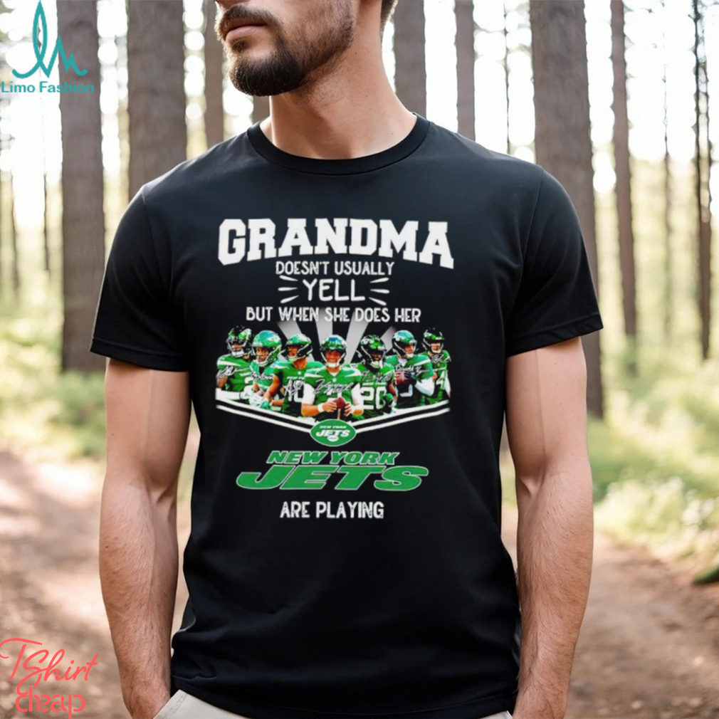 NFL Grandma Doesn’t Usually Yell But When She Does Her New York Jets Are Playing Football Team signature shirt NFL Grandma Doesn’t Usually Yell But When She Does Her New York Jets Are Playing Football Team signature shirt