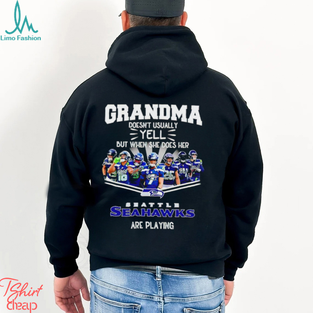 NFL Grandma Doesn’t Usually Yell But When She Does Her Seattle Seahawks Are Playing Football Team signature shirt NFL Grandma Doesn’t Usually Yell But When She Does Her Seattle Seahawks Are Playing Football Team signature shirt