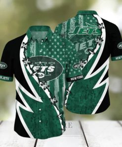 NFL New York Jets Hawaiian Shirt 3D Printed Graphic American Flag Print This Summer Gift For Fans