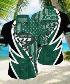 NFL New York Jets Hawaiian Shirt 3D Printed Graphic American Flag Print This Summer Gift For Fans