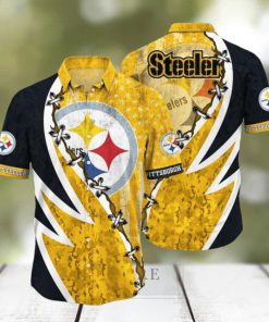 NFL Pittsburgh Steelers Hawaiian Shirt 3D Printed Graphic American Flag Print This Summer Gift For Fans