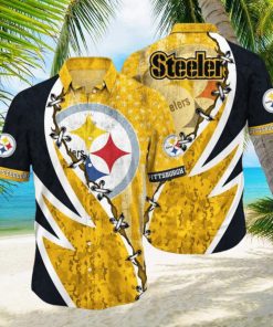 NFL Pittsburgh Steelers Hawaiian Shirt 3D Printed Graphic American Flag Print This Summer Gift For Fans